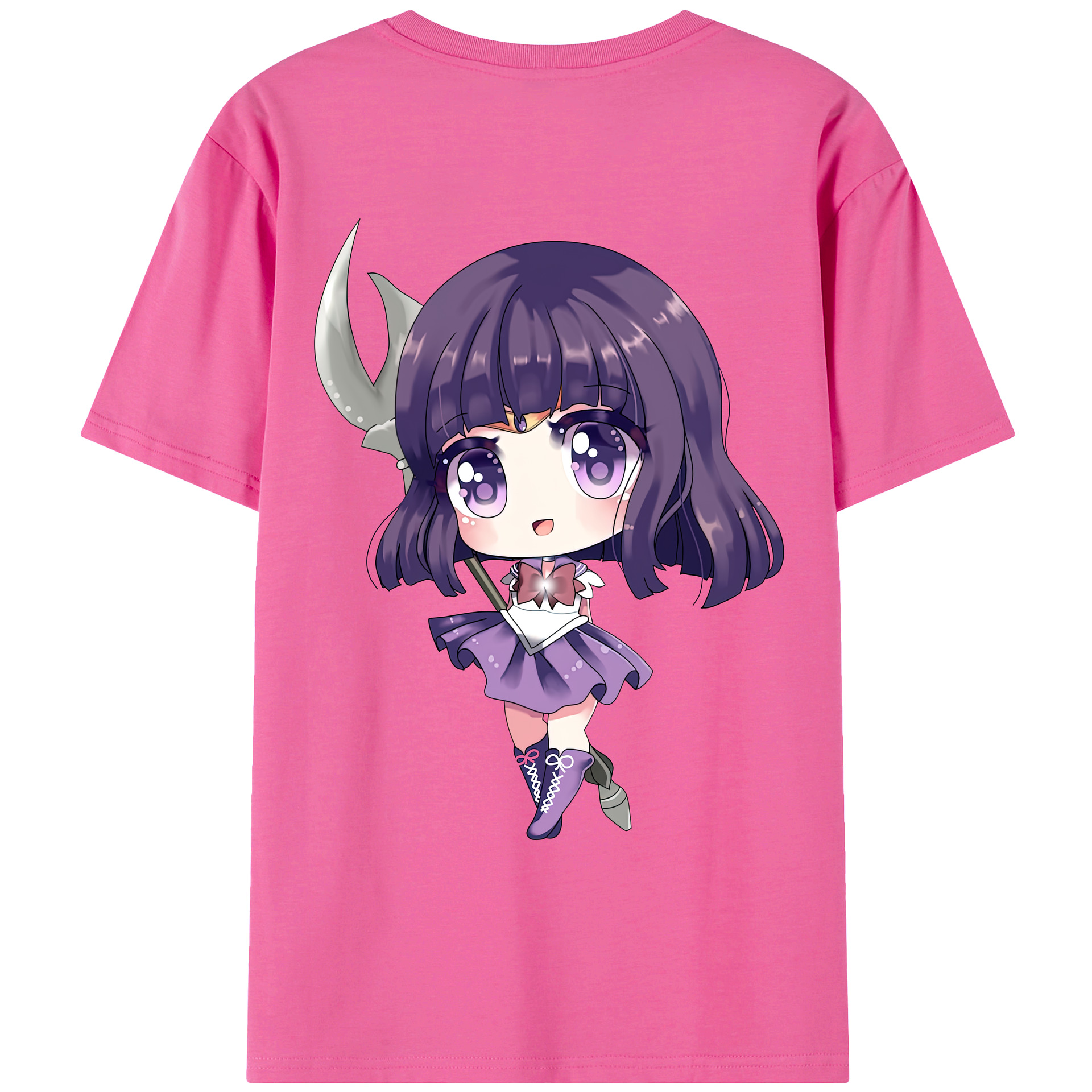 （画像用） 美少女戦士セーラームーン 土萠ほたる Sailor Moon Tomoe Hotaru （セーラーサターン；Sailor Saturn） レディース半袖Tシャツ(バックプリント)